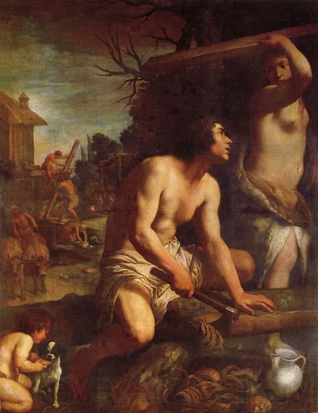 Guido Reni The Building of Noah's Ark Spain oil painting art